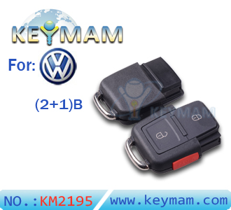 VW 2+1 button remote shell