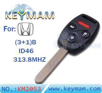 Honda Civic ID46 3 +1-button remote key(313.8Mhz)