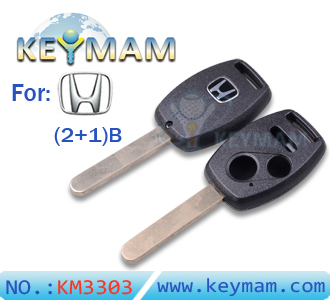 Honda 2+1 button remote key shell(without chip slot)