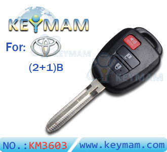 Toyota 2+1 button remote key shell(without logo)