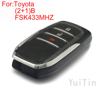 TOYOTA HILUX (2+1)buttons FSK 433MHZ keyless-go remote 8A chip