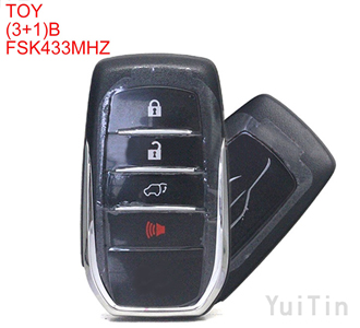 TOYOTA SW4(3+1)buttons FSK 433MHZ keyless-go remote 8A chip