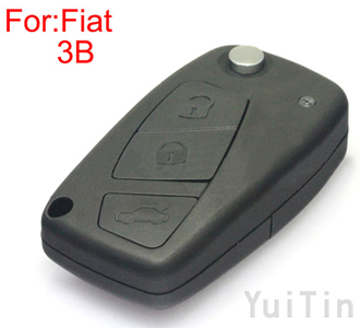 FIAT remote folding key shell 3 buttons SIP22 blade (black color )