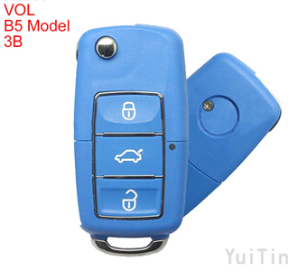Volkswagen B5 type remote key shell 3 buttons with waterproof（blue）