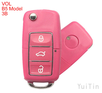 Volkswagen B5 type remote key shell 3 buttons with waterproof（red）