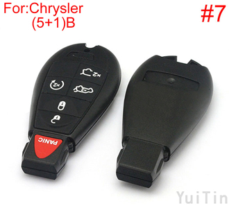 [CHRYSLER] Cherokee remote key shell (4+1)buttons（big logo position buckle bit Buttons can be dismantled) (7 number )