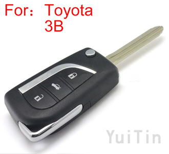 TOYOTA modified flip remote key shell 3 button TOY43