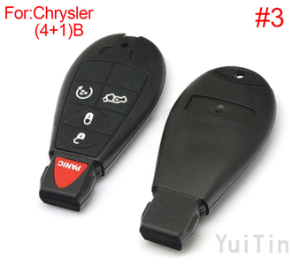 [CHRYSLER] remote key shell (4+1)buttons（big logo position buckle bit Buttons can be dismantled)