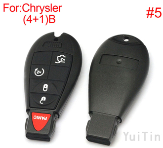 [CHRYSLER] remote key shell (4+1)buttons（big logo position buckle bit Buttons can be dismantled）