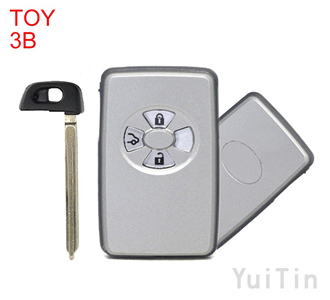 TOYOTA Corolla Silver 3-button remote control smart shell TOY48 (with key with recess)