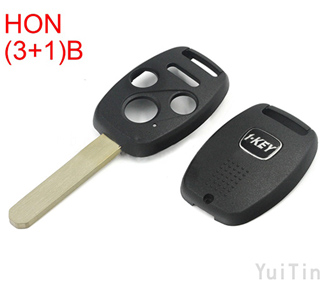 HONDA remote key shell 3+1buttons with dot (with chip positions and without chip positions 2 in1 ）easy to cut copper-nickel alloy HON66