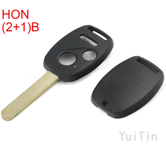 HONDA remote key shell 2+1 buttons without logo without dot without sticker easy to cut copper-nickel alloy HON66