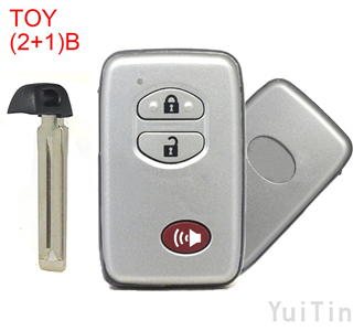 TOYOTA Camry silver 2+1B key intelligent remote control shell TOY48
