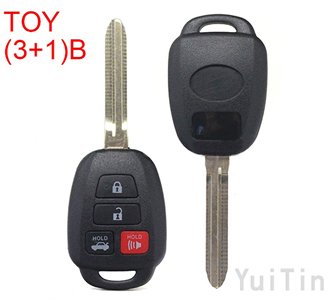 TOYOTA 2012 3+1 four key remote control key shell (no mark, no concave position)