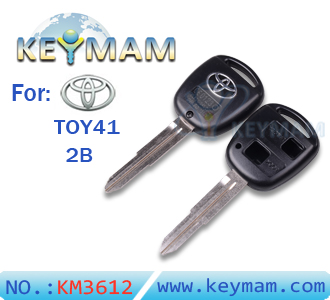 Toyota TOY41 2 button remote key shell for Silver Logo