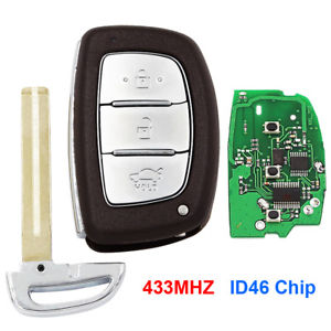 3 Button Smart Remote Car Key 433Mhz ID46 PCF7952 Chip For Hyundai Verna Elantra