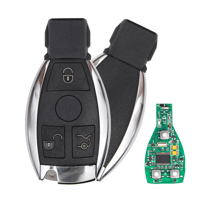 Smart Key 3 Buttons 433MHz for Mercedes Benz Auto Remote Key Support NEC And BGA 2000+ Year（2 Batteries）