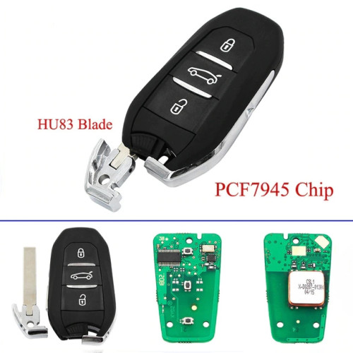 3 Buttons 433MHz Smart Remote Key For Peugeot/Citroen/Ds