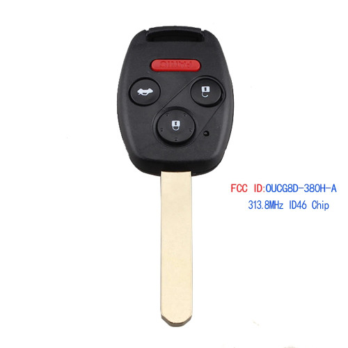 3+1 Buttons 313.8MHz Keyless Entry Remote Key For Honda