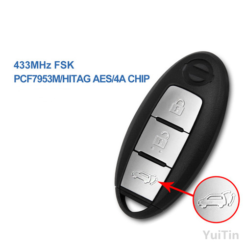 3 Buttons 433MHz Smart Remote Key For Nissan Pathfinder Murano 2015 2016