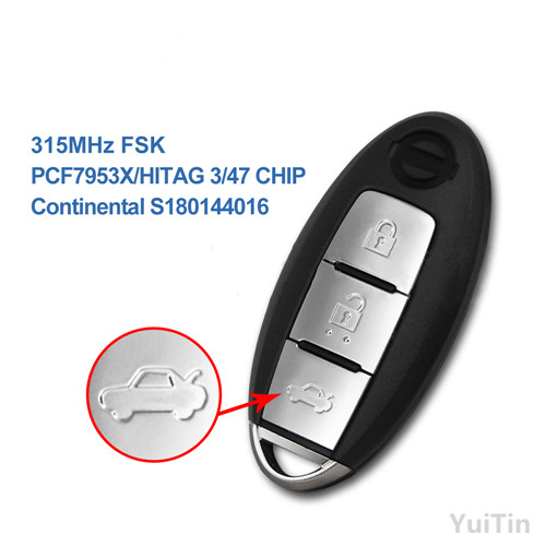 3 Buttons 315MHz Smart Remote Key For Nissan Teana 2013-2015 No Mark