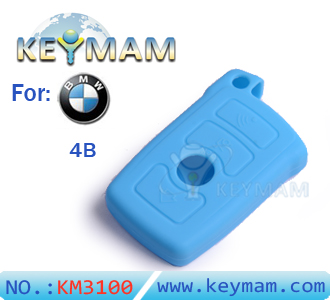 BMW 7 series 4 button remote key silicon rubber blue color 10pcs/lot