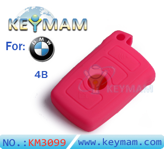 BMW 7 series 4 button remote key silicon rubber pink color 10pcs/lot