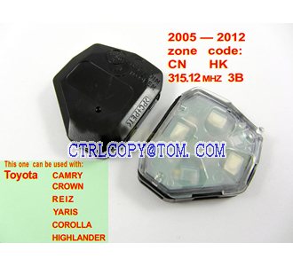 Toyota 3B remote control 2005-2012 315.12MHZ  CN HK