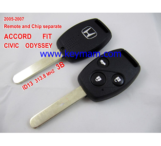 2005-2007 Honda ID13 дистанционный ключ 3 кнопки и чип отдельный ACCORD FIT CIVIC 313.8MHZ ODYSSEY