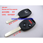 2005-2007 Honda ID13 дистанционного ключа (2 +1) кнопки и чип отдельный ACCORD FIT CIVIC 315MHZ ODYSSEY