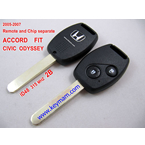 2005-2007 Honda ID48 дистанционного ключа 2 кнопки и чип отдельный ACCORD FIT CIVIC ODYSSEY 315 MHZ