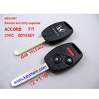 2005-2007 Honda ID48 дистанционного ключа (2 +1) кнопки и чип отдельный ACCORD FIT CIVIC 313.8MHZ ODYSSEY