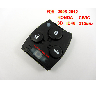 Honda Civic удаленных 315MHz ID46 3 кнопки (2008-2012)