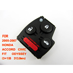 Honda Accord,Civic,Fit,Odyssey remote 313.8mhz 3+1 button (2005-2007)