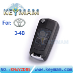 Toyota Crown2.5 3-4 button flip remote key shell