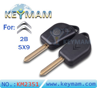 Citroen Elysee 2 button remote key shell