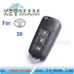 Toyota Highland, Camry 3 button flip remote key shell 