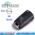 Opel 3 button modified filp remote key shell (HU43) 
