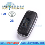 Toyota Yaris ,Highlander 2 button remote flip key shell 