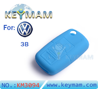 VW B5 3 buttons remote silicon rubber case blue color