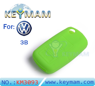 VW B5 3 buttons remote silicon rubber case green color