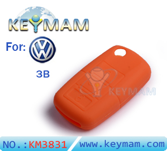 VW B5 3 buttons remote silicon rubber case orange color