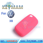 VW B5 3 buttons remote silicon rubber case pink color