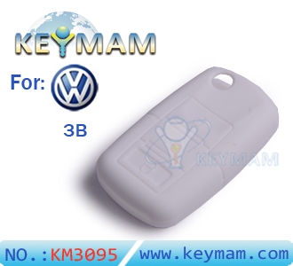 VW B5 3 buttons remote silicon rubber case white color
