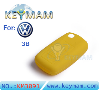 VW B5 3 buttons remote silicon rubber case yellow color