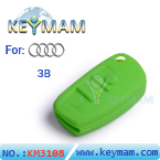 Audi 3 button remote control silicon rubber case green color 10pcs/lot