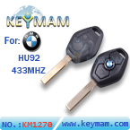BMW HU92 3 button remote key  433MHZ