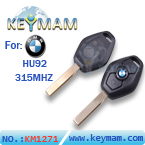BMW HU92 3 button remote key 315MHZ
