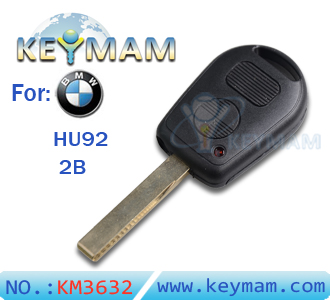 BMW HU92 2 button remote key shell (without plastic mat)