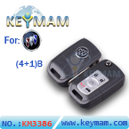 Buick LaCrosse 5 button flip remote key shell
